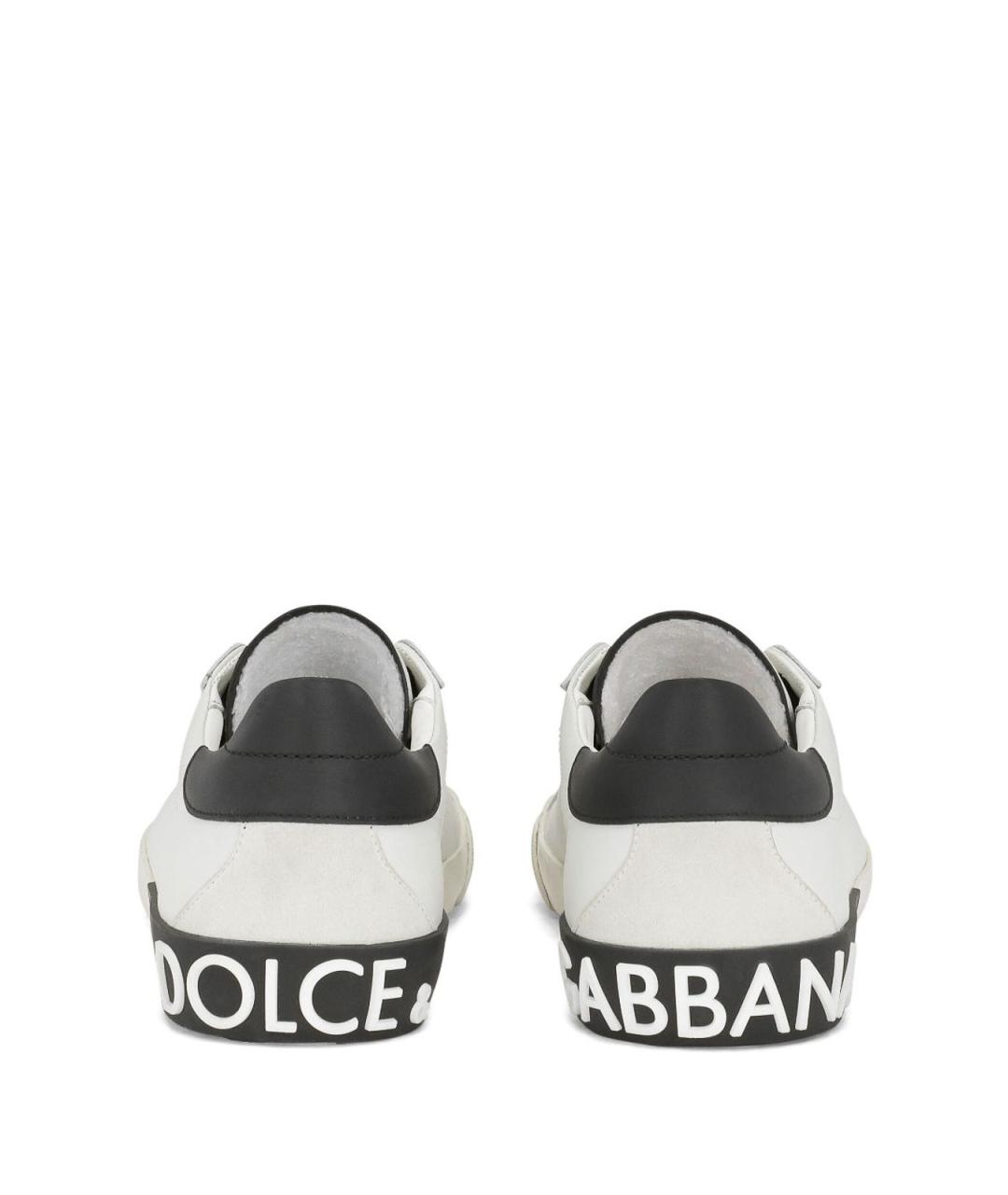 DOLCE&GABBANA Белые кожаные низкие кроссовки / кеды, фото 4