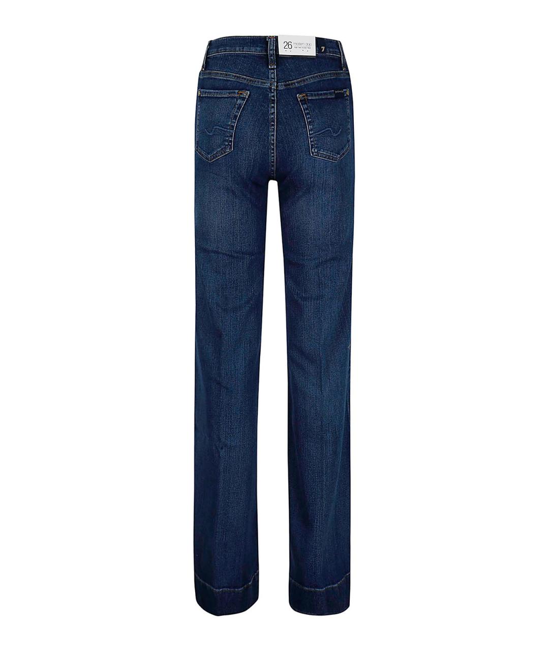 7 FOR ALL MANKIND Темно-синие хлопко-эластановые прямые джинсы, фото 2