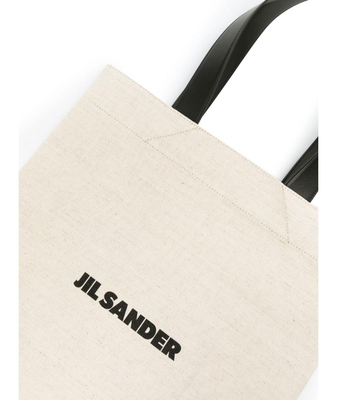 JIL SANDER Бежевая хлопковая сумка тоут, фото 5