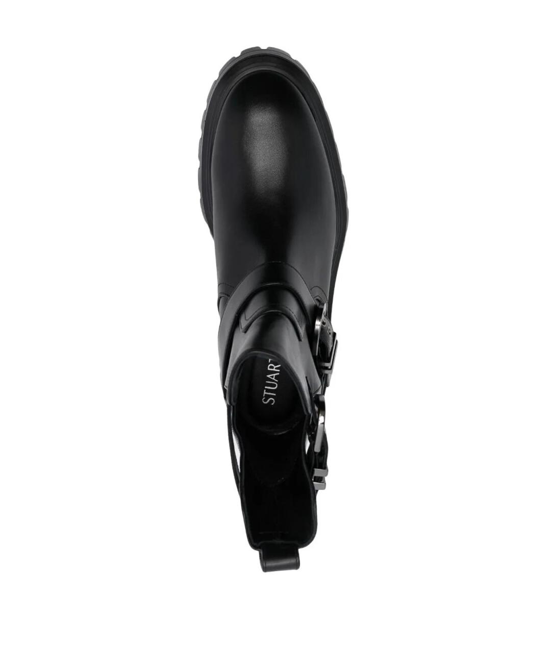 STUART WEITZMAN Черные кожаные ботильоны, фото 4
