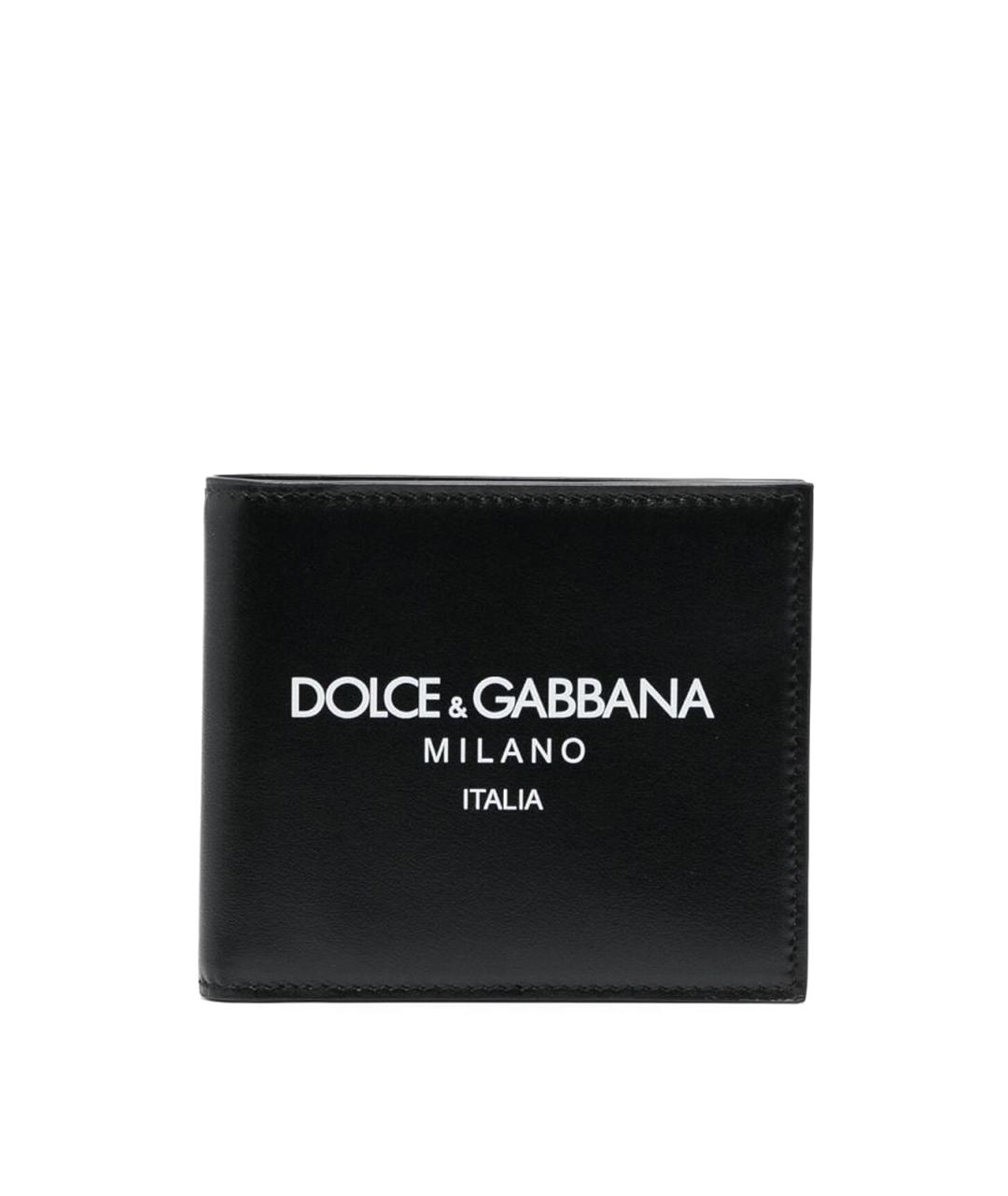 DOLCE&GABBANA Черный кожаный кошелек, фото 1