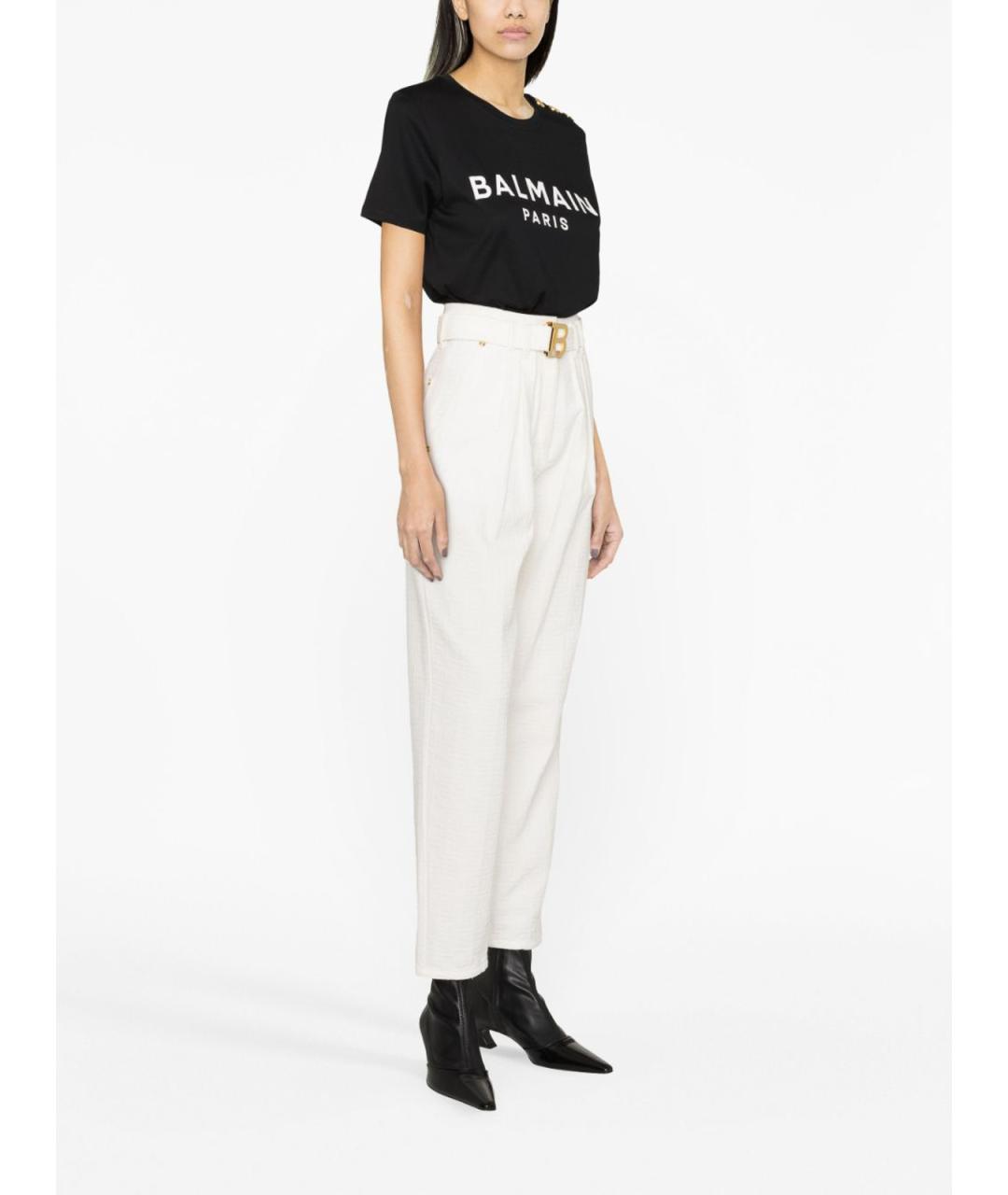 BALMAIN Черная хлопковая футболка, фото 3