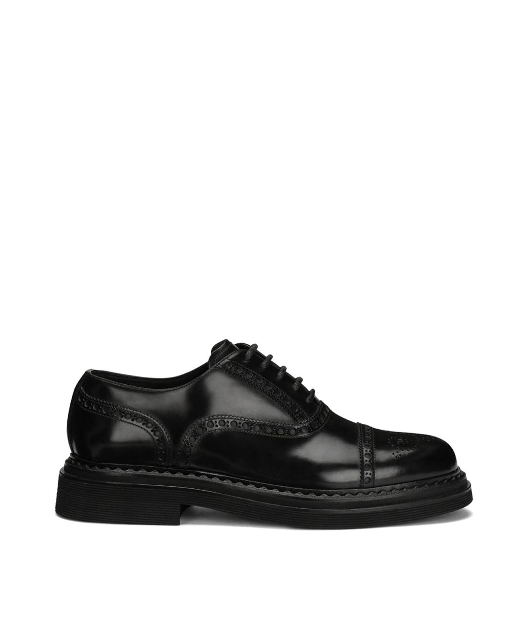 DOLCE&GABBANA Черные кожаные туфли, фото 1