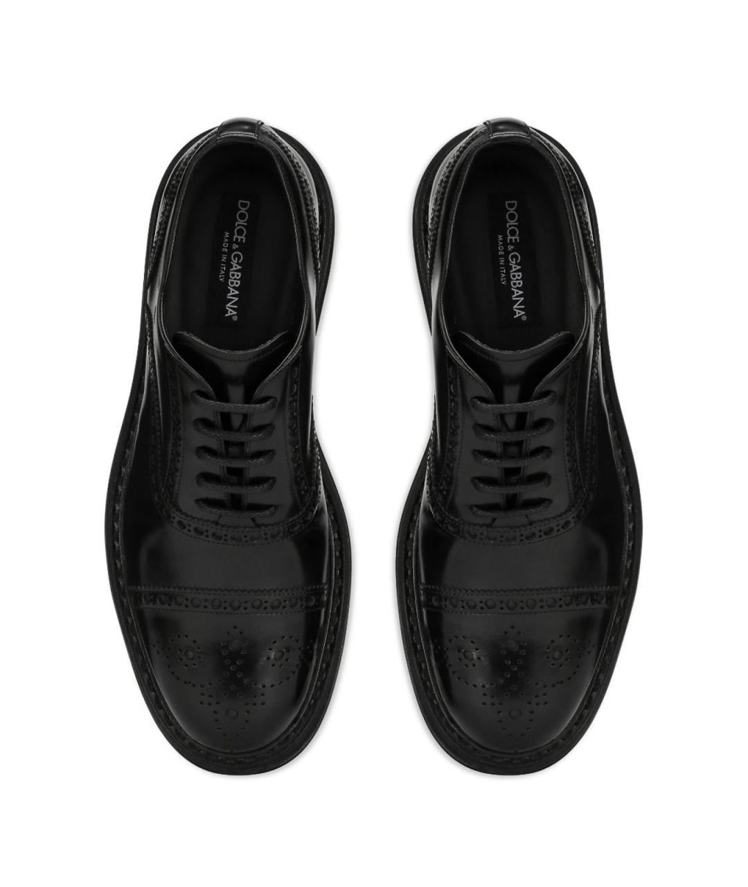 DOLCE&GABBANA Черные кожаные туфли, фото 3