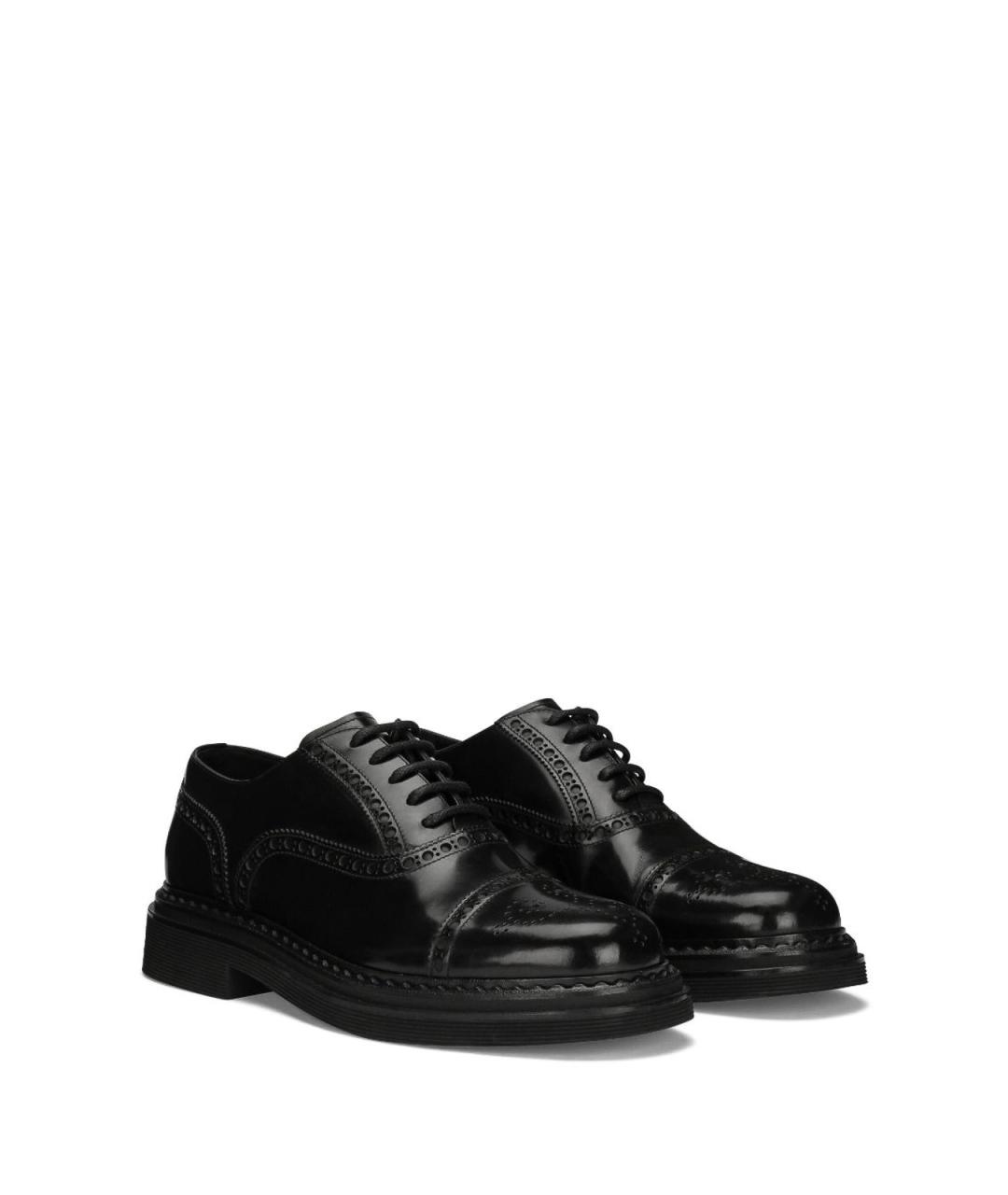 DOLCE&GABBANA Черные кожаные туфли, фото 4