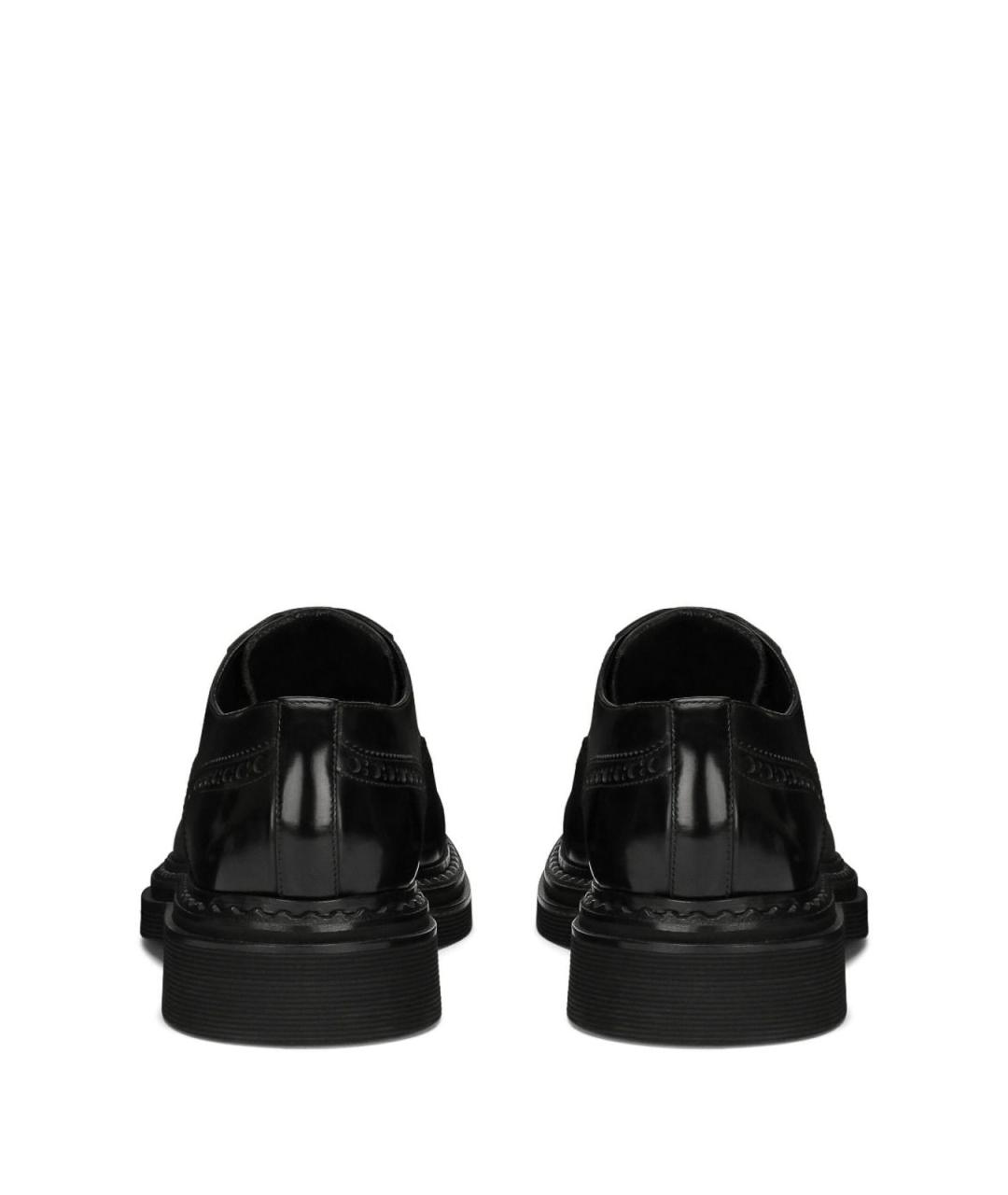DOLCE&GABBANA Черные кожаные туфли, фото 2