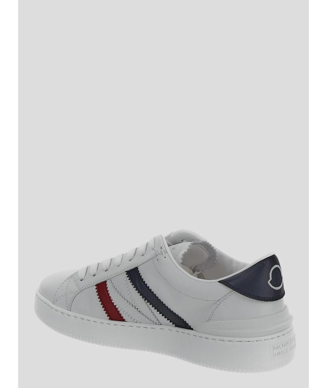 MONCLER Белые кожаные кеды, фото 3