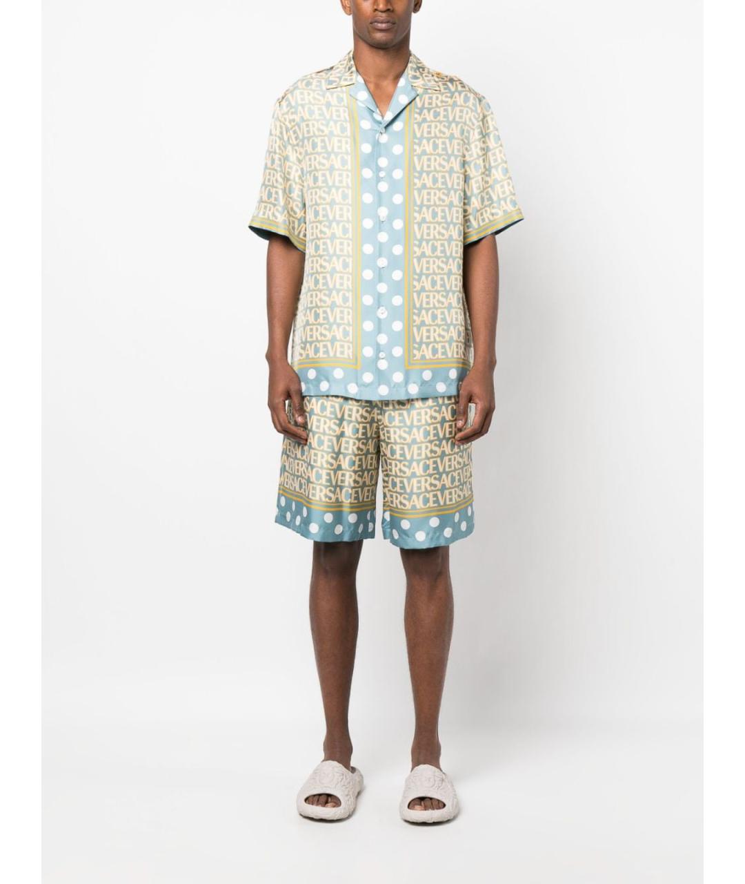 VERSACE Синие вискозные шорты, фото 5
