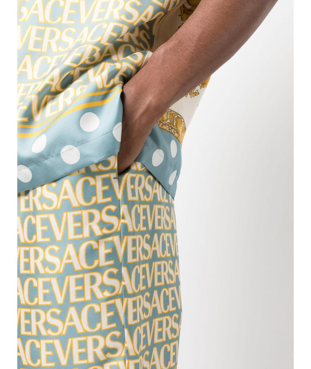VERSACE Синие вискозные шорты, фото 4