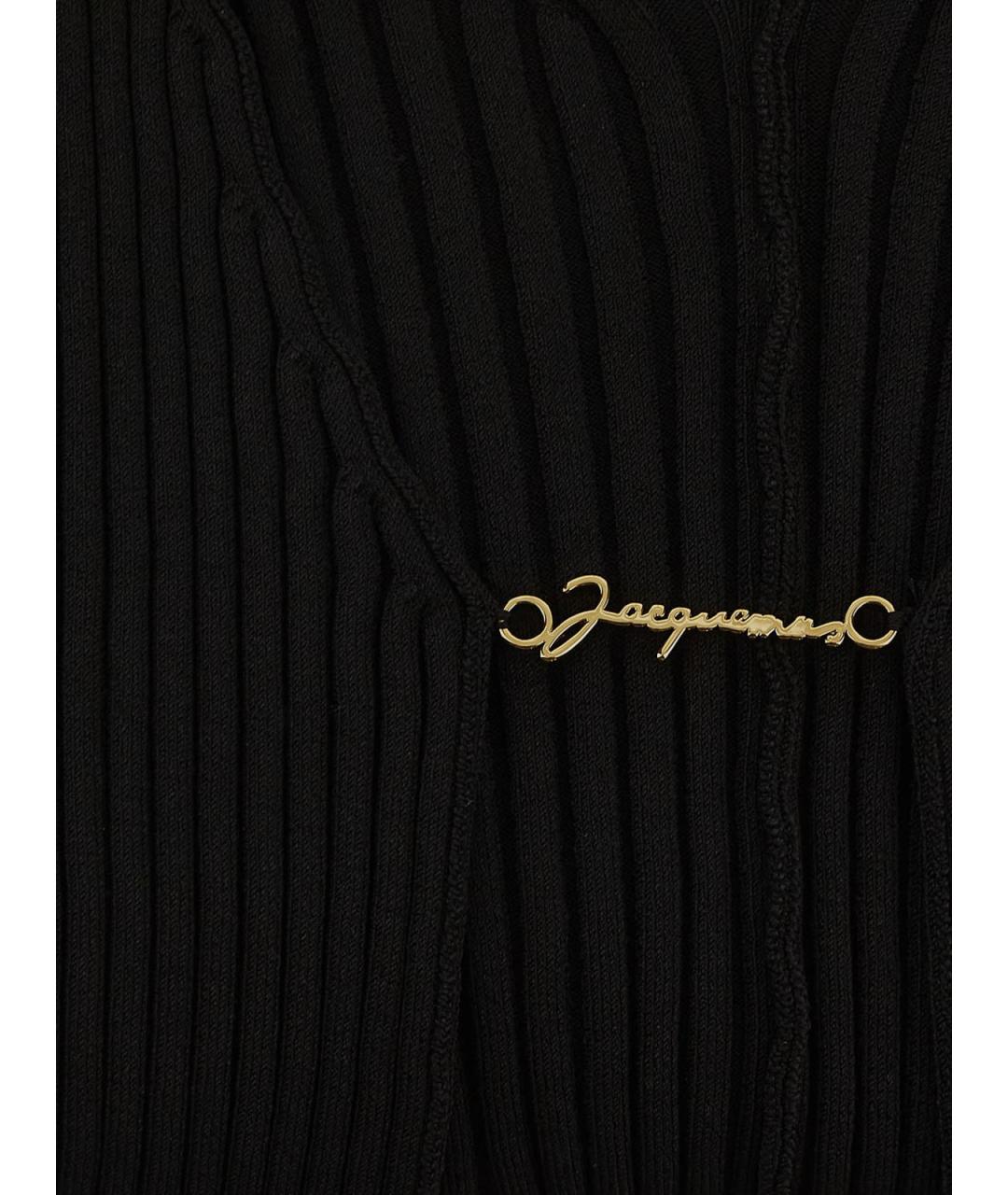 JACQUEMUS Черный вискозный кардиган, фото 3