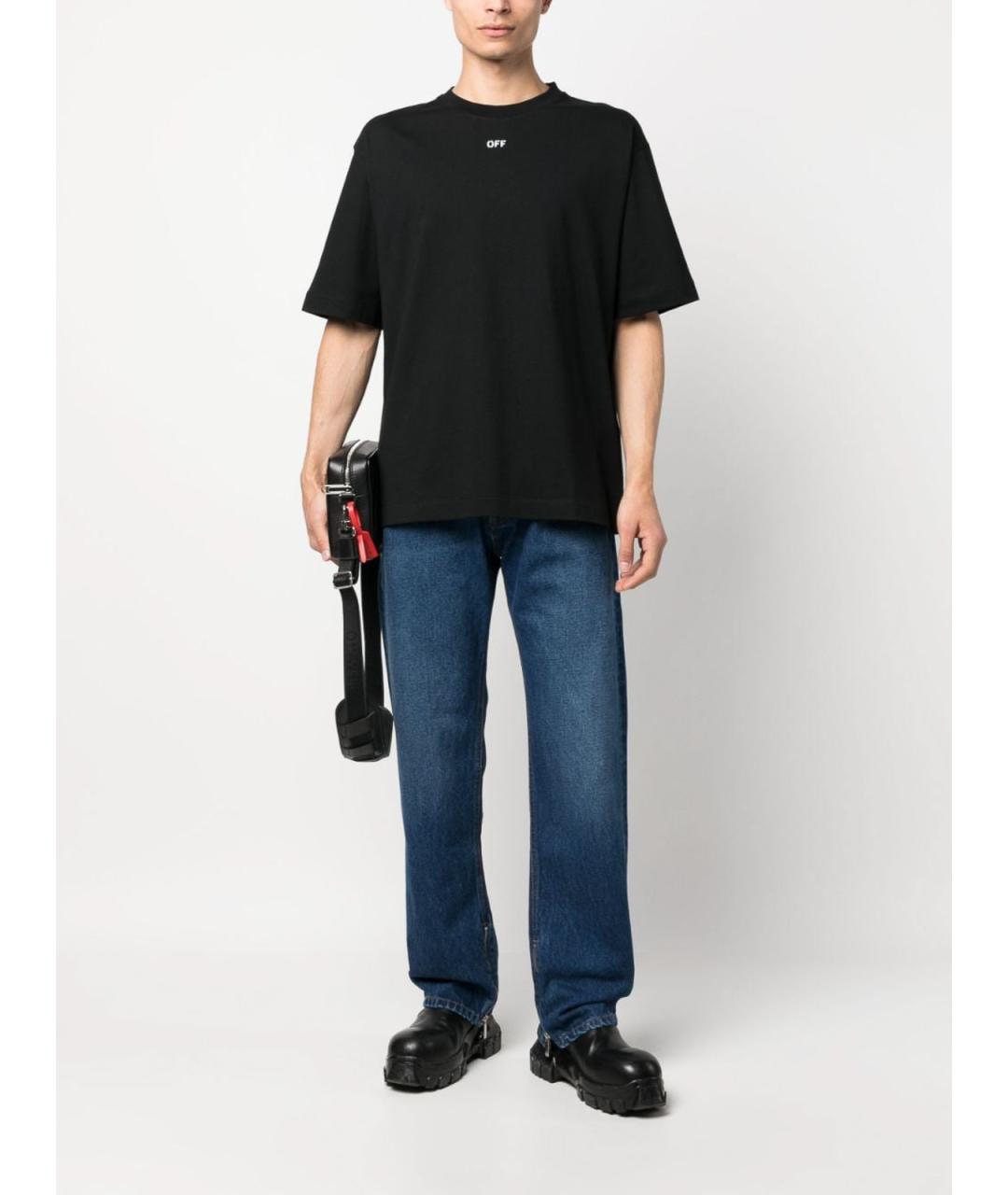 OFF-WHITE Черная хлопковая футболка, фото 2