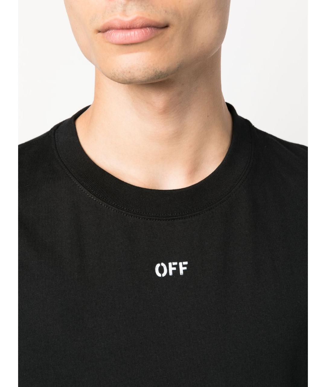 OFF-WHITE Черная хлопковая футболка, фото 5