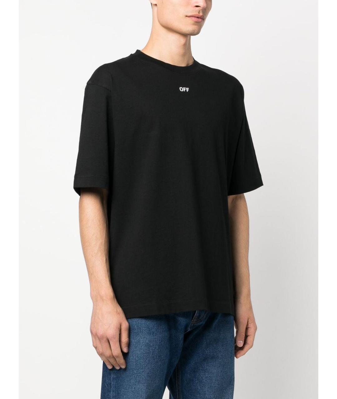 OFF-WHITE Черная хлопковая футболка, фото 4