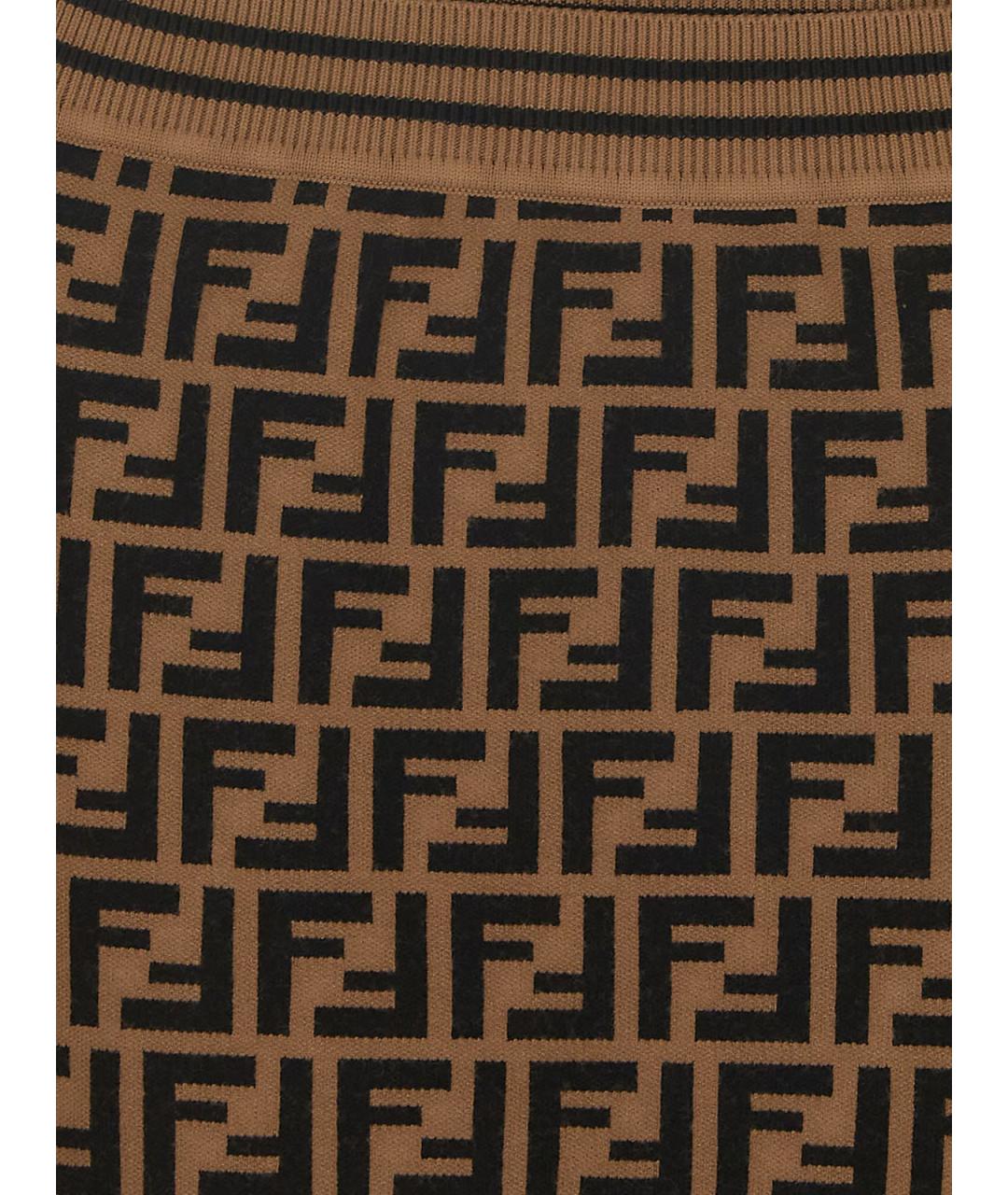 FENDI Коричневая вискозная юбка, фото 3