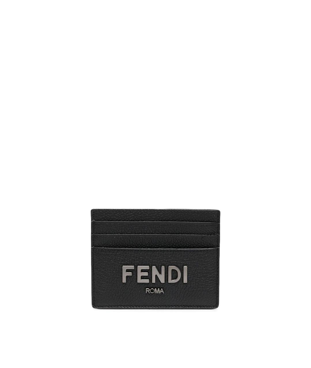 FENDI Черный кожаный кардхолдер, фото 1