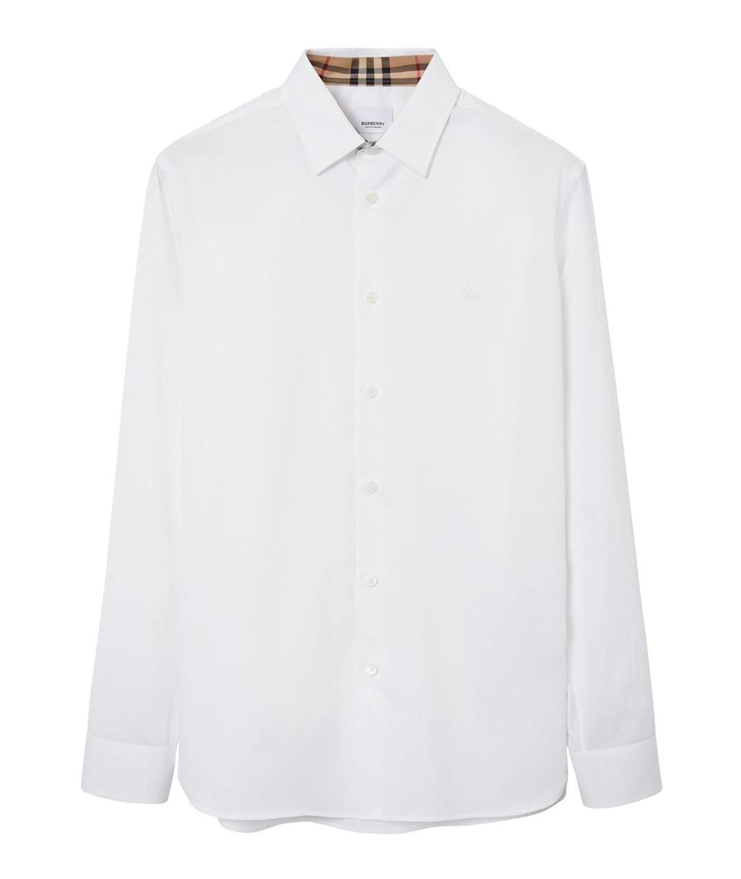 BURBERRY Белая хлопковая классическая рубашка, фото 1