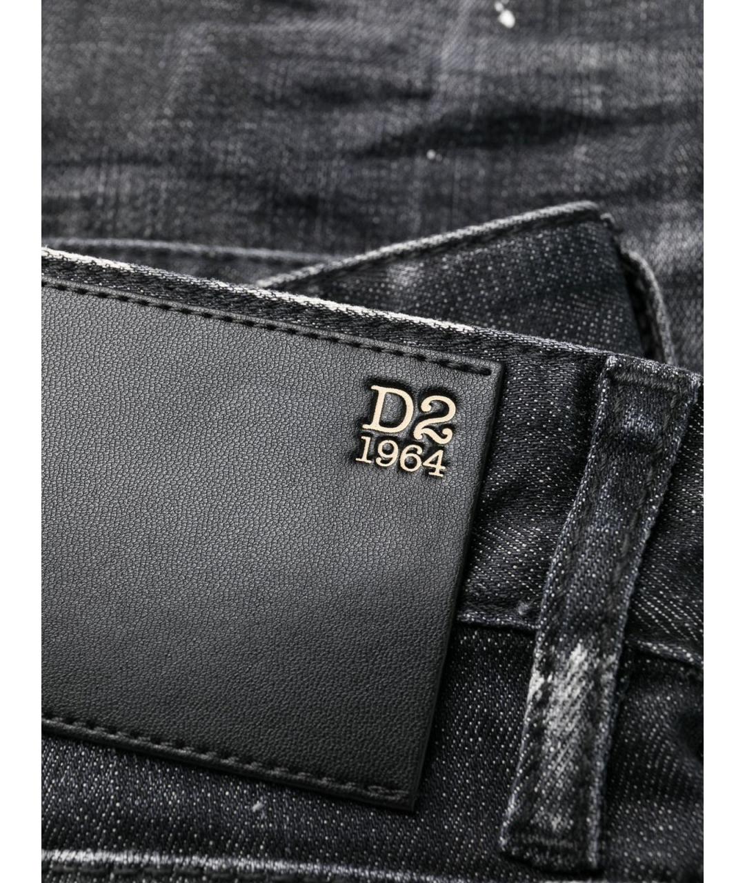 DSQUARED2 Черные хлопковые прямые джинсы, фото 2