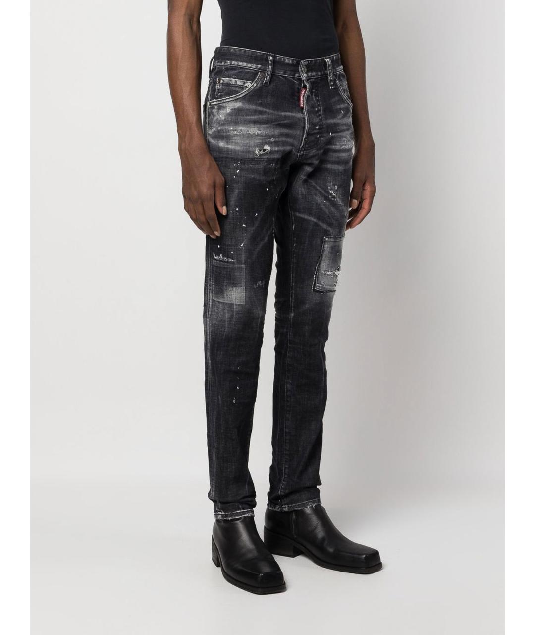 DSQUARED2 Черные хлопковые прямые джинсы, фото 7