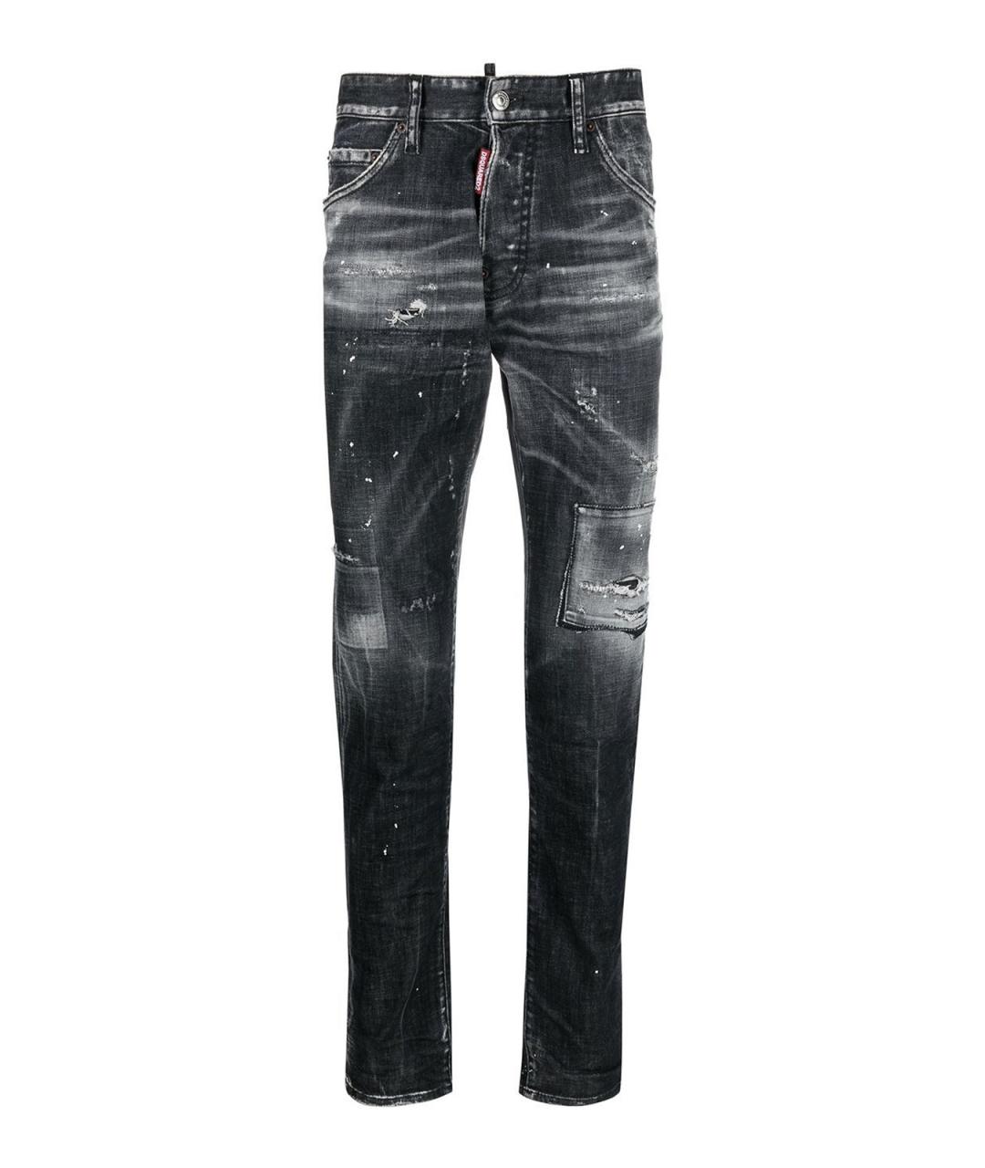 DSQUARED2 Черные хлопковые прямые джинсы, фото 1