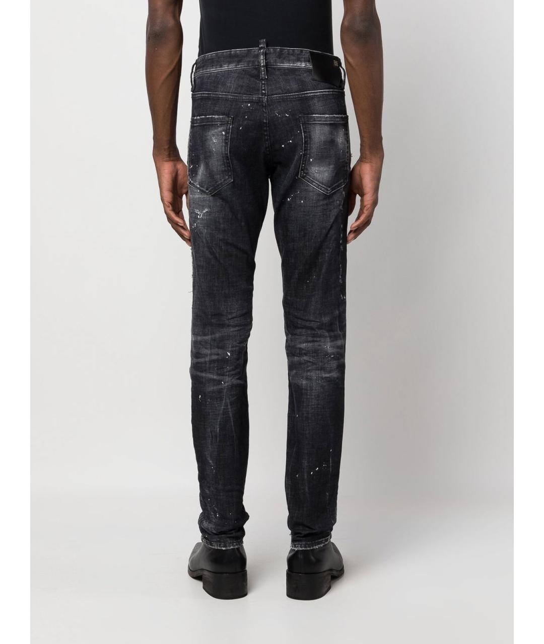 DSQUARED2 Черные хлопковые прямые джинсы, фото 6