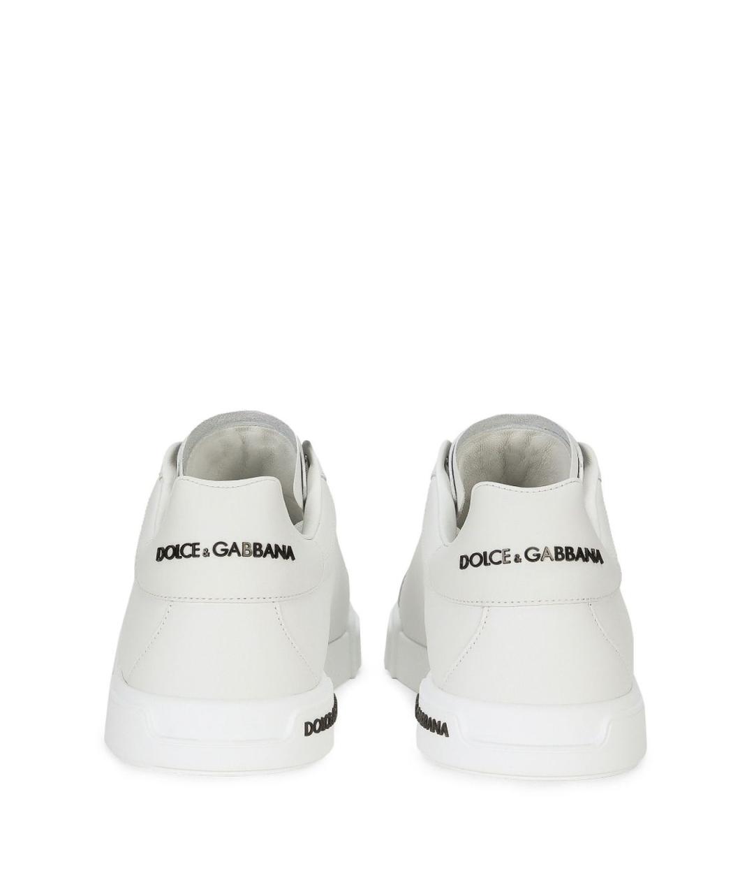 DOLCE&GABBANA Белые кожаные низкие кроссовки / кеды, фото 2