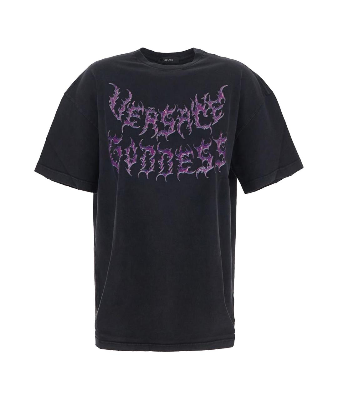VERSACE Черная хлопковая футболка, фото 1