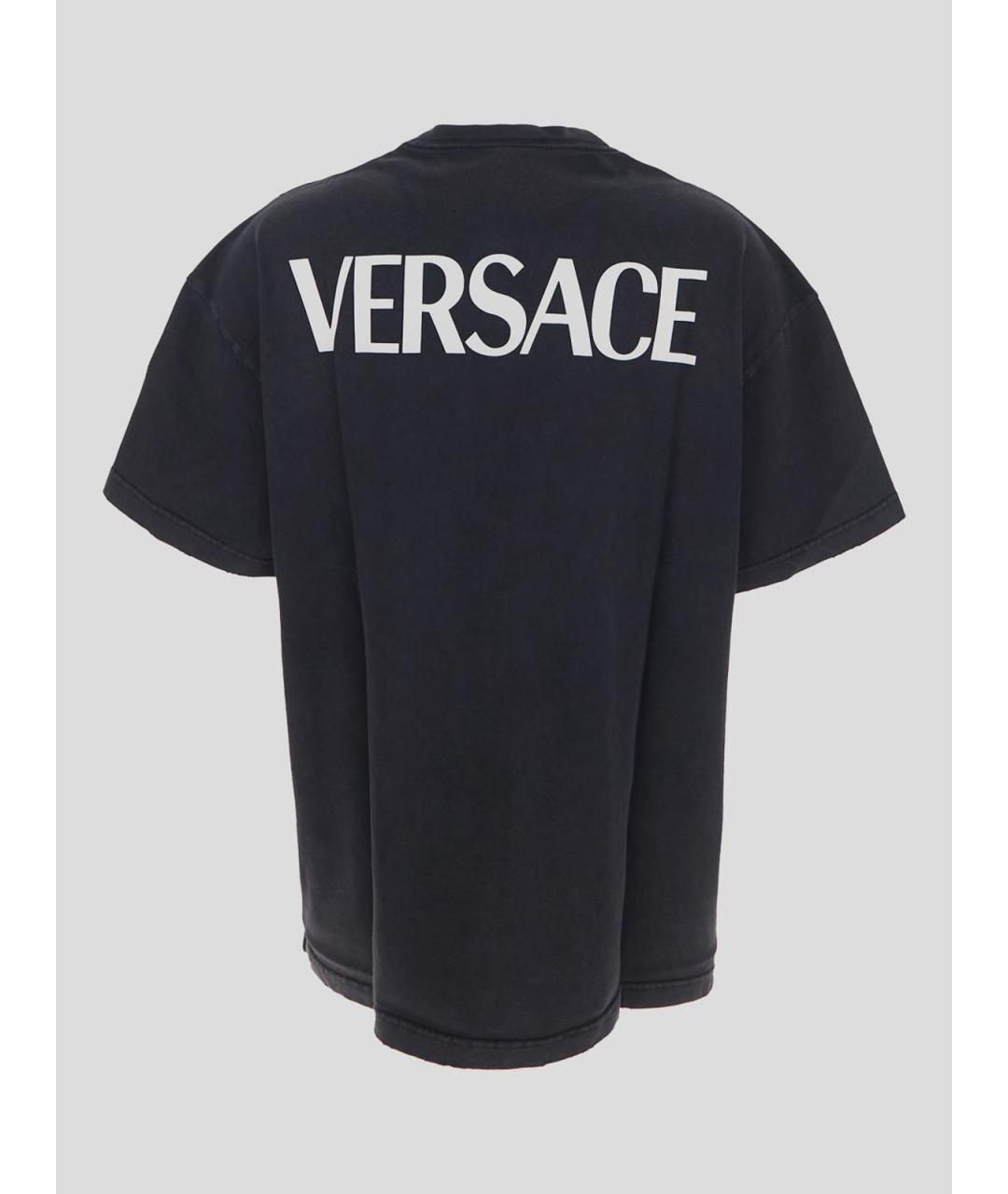 VERSACE Черная хлопковая футболка, фото 2