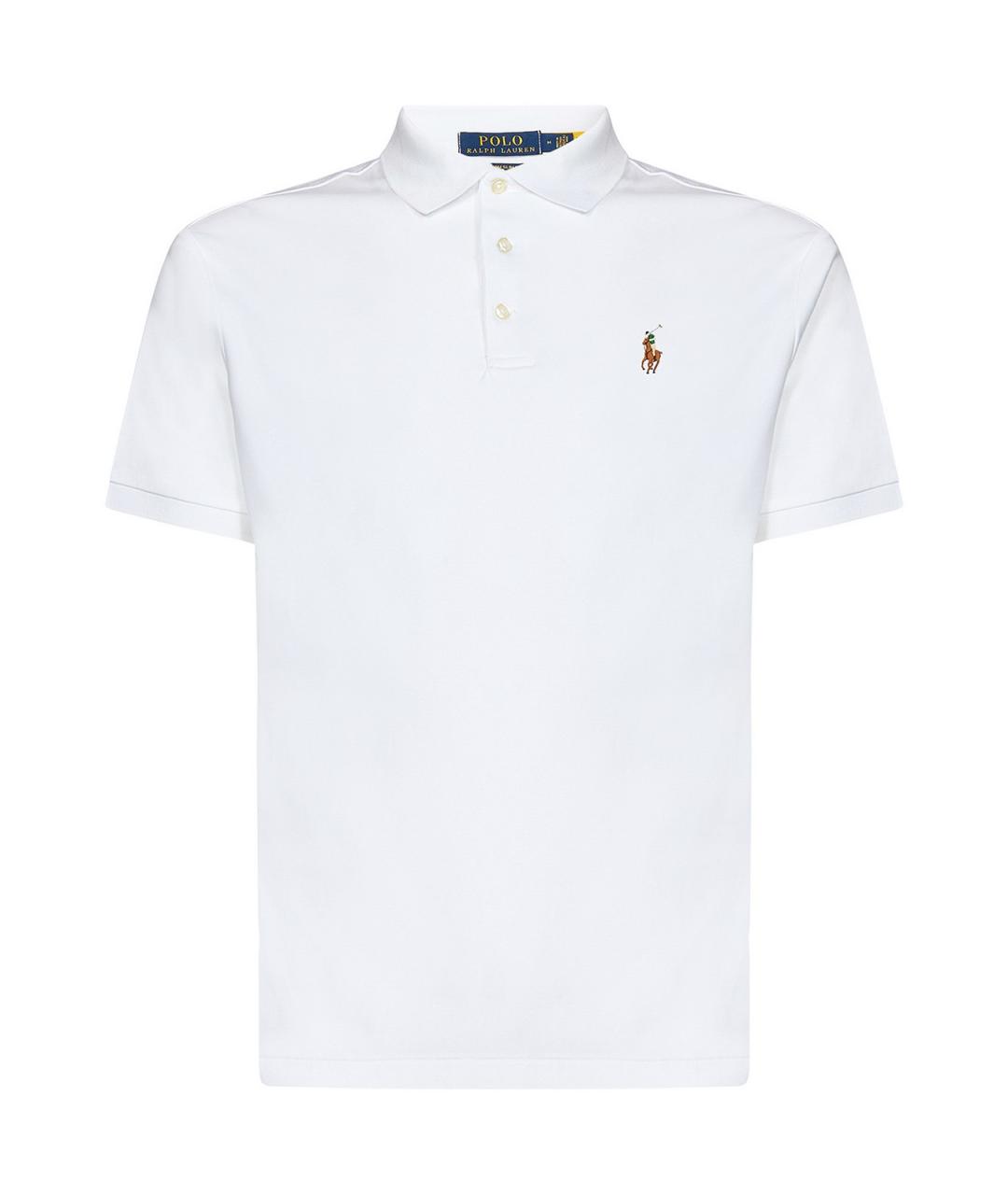 POLO RALPH LAUREN Белое хлопковое поло с коротким рукавом, фото 1