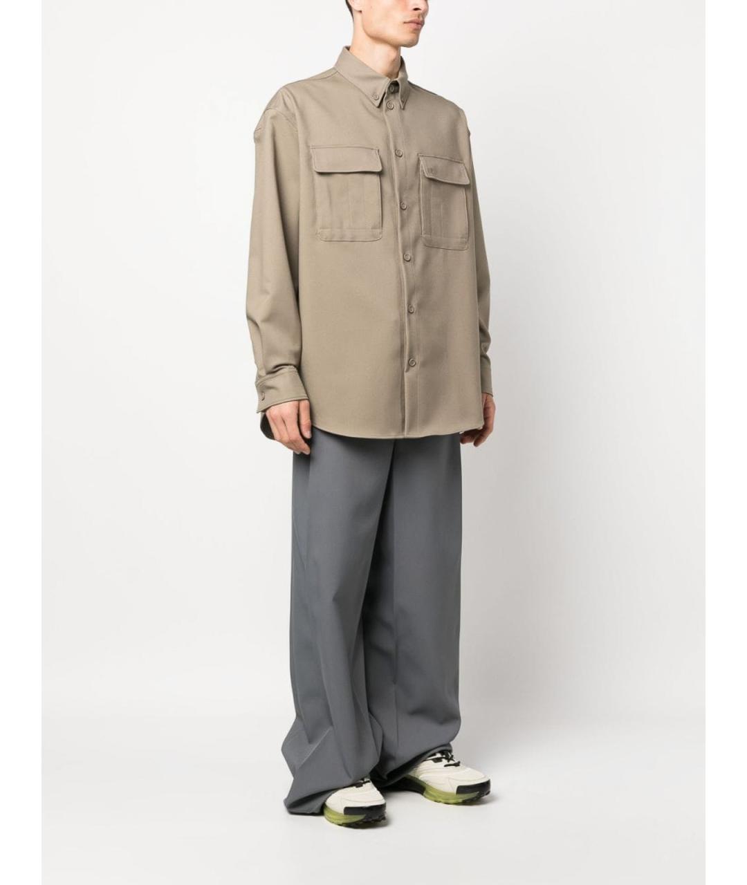 OFF-WHITE Бежевая кэжуал рубашка, фото 5