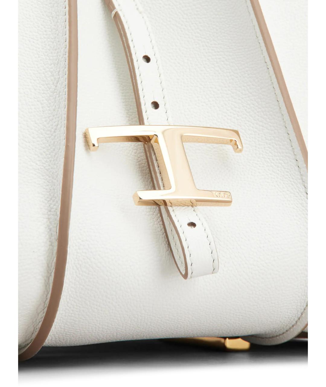 TOD'S Белая кожаная сумка тоут, фото 4