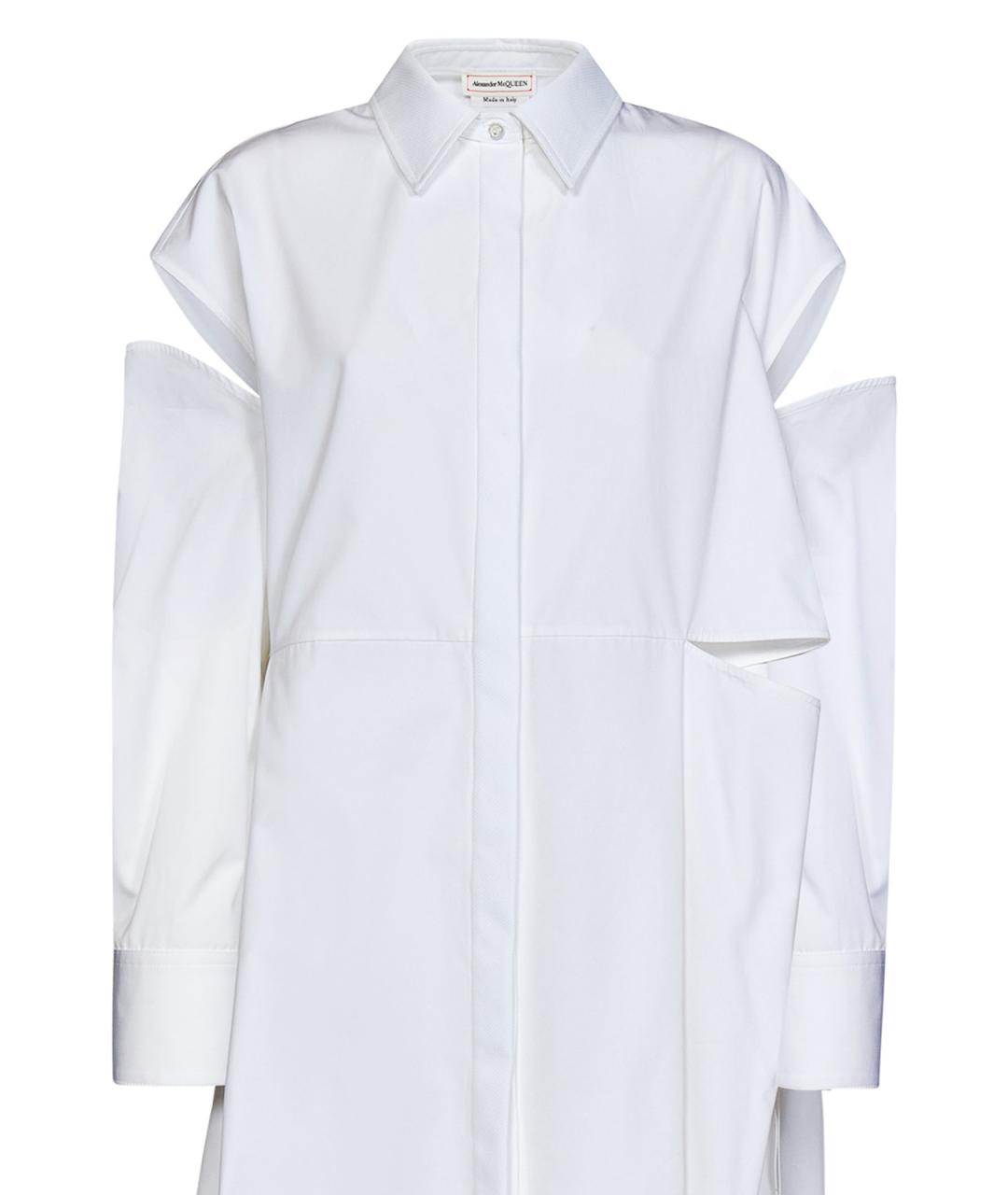 ALEXANDER MCQUEEN Белое хлопковое повседневное платье, фото 3