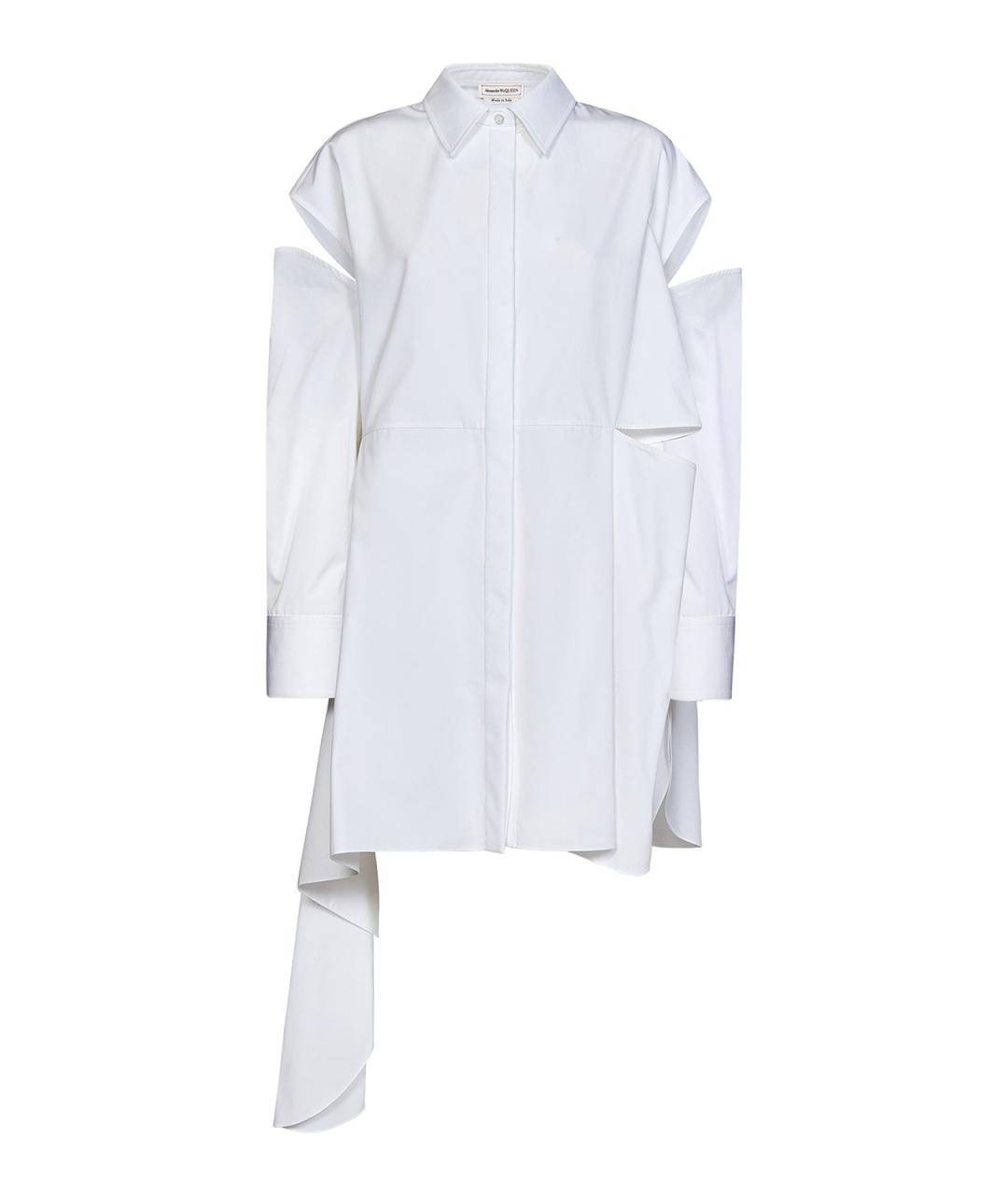 ALEXANDER MCQUEEN Белое хлопковое повседневное платье, фото 1