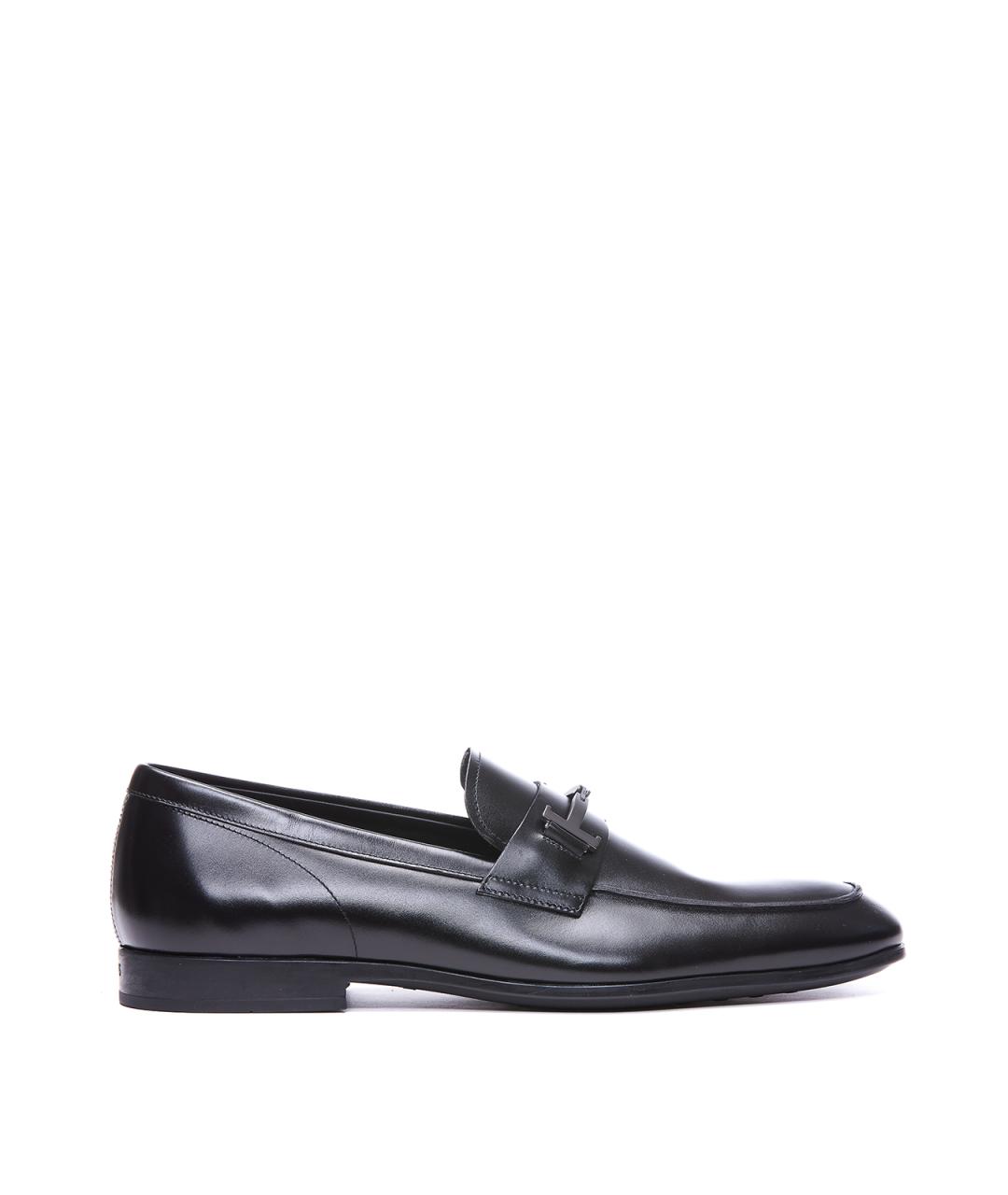 TOD'S Черные кожаные лоферы, фото 1