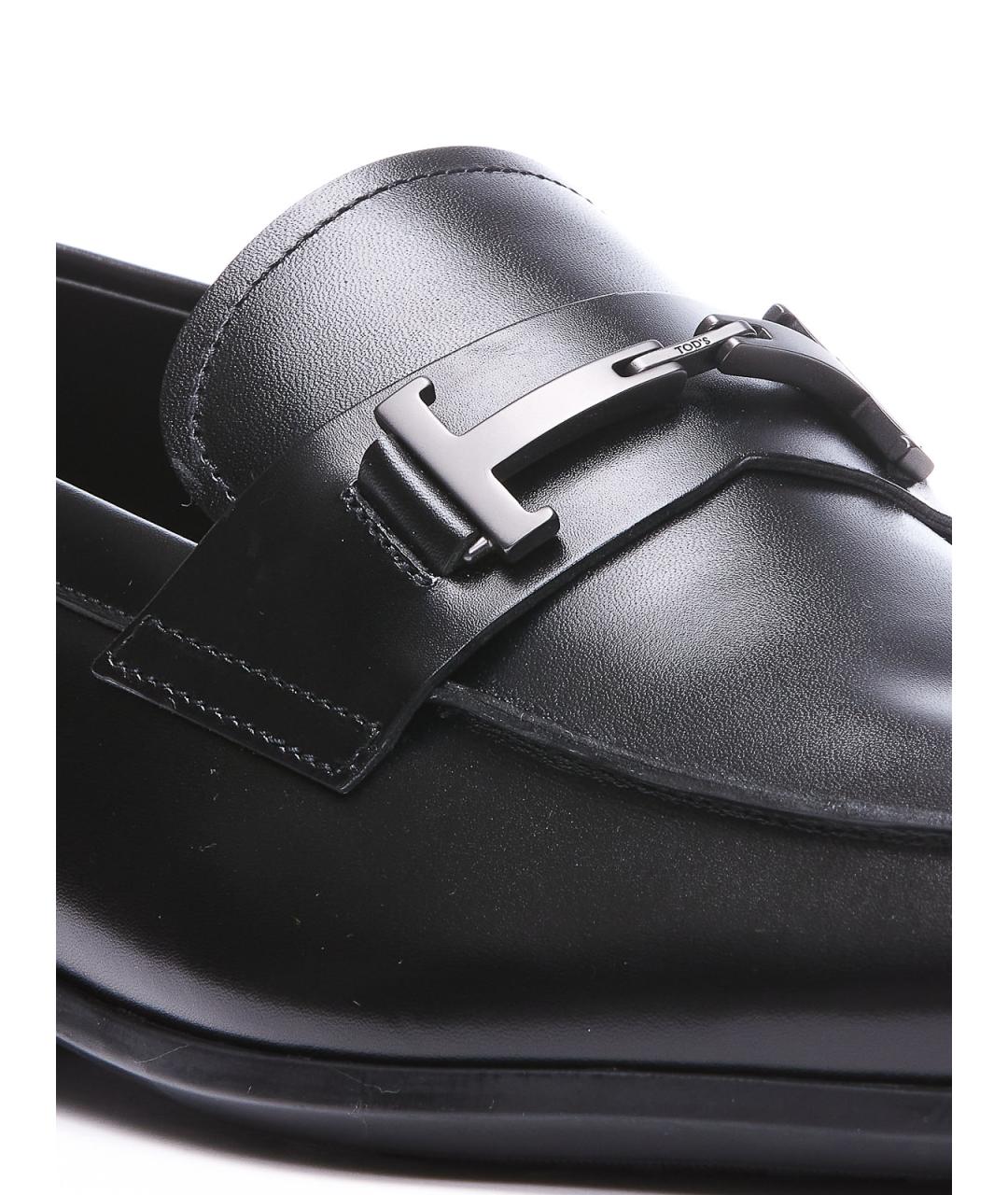 TOD'S Черные кожаные лоферы, фото 3