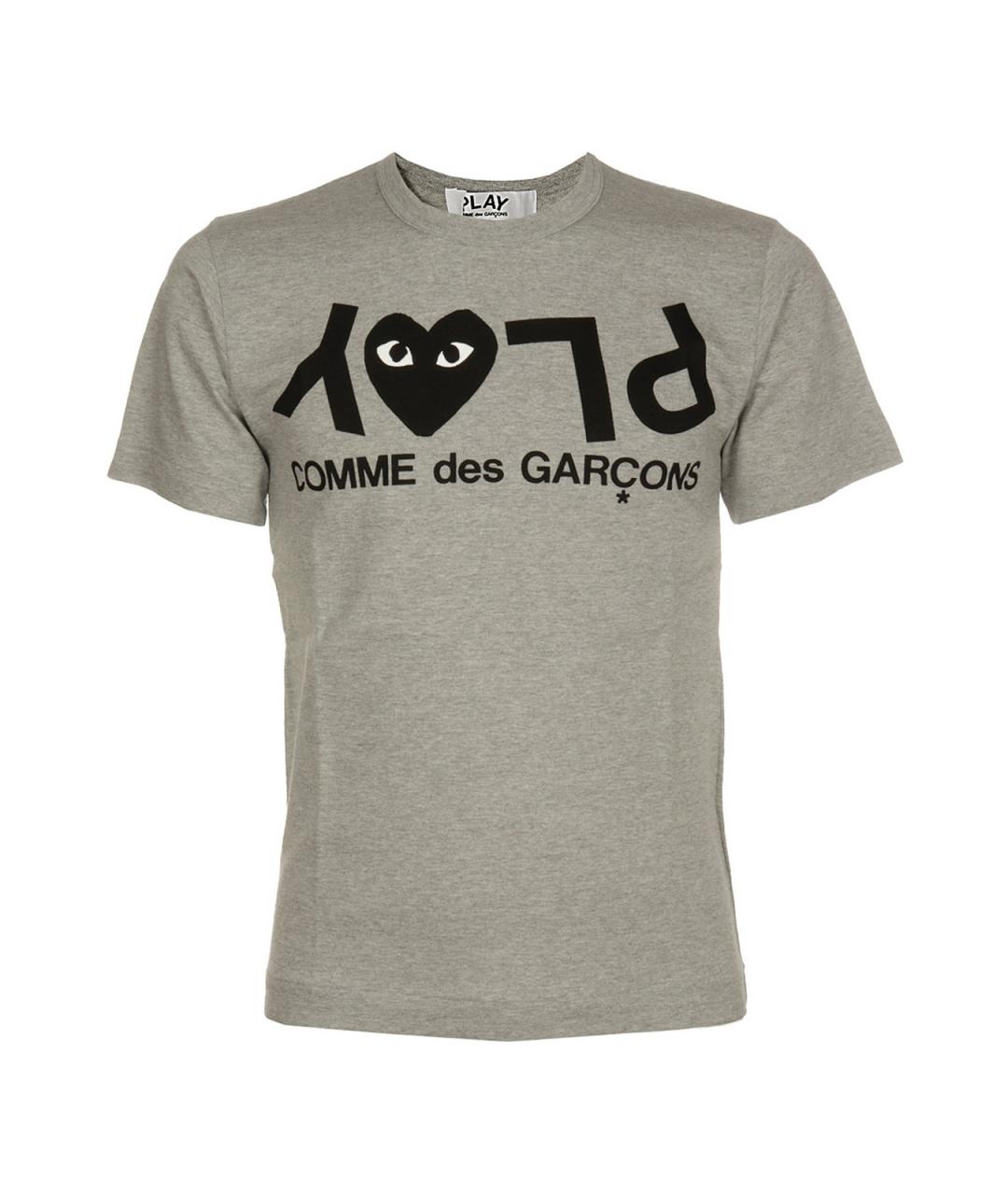 COMME DES GARÇONS PLAY Серая хлопковая футболка, фото 1