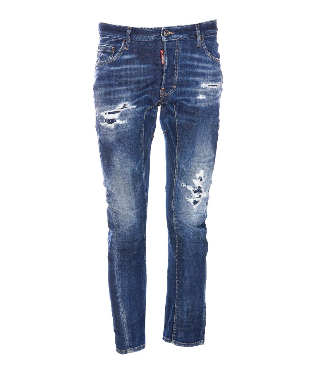 DSQUARED2 Синие хлопковые джинсы скинни, фото 1