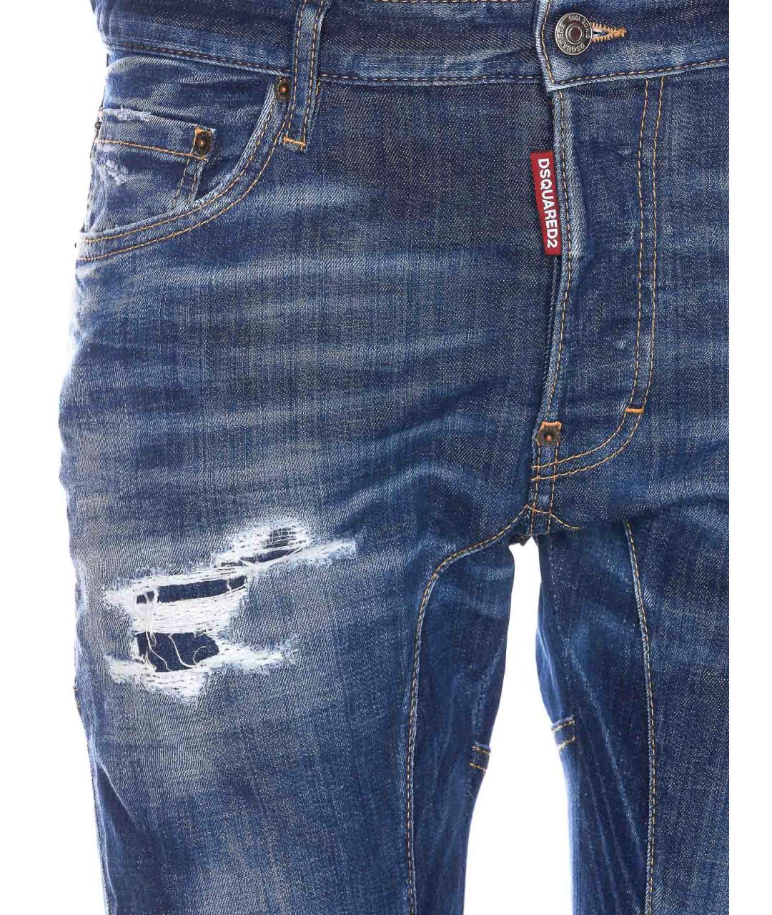 DSQUARED2 Синие хлопковые джинсы скинни, фото 4