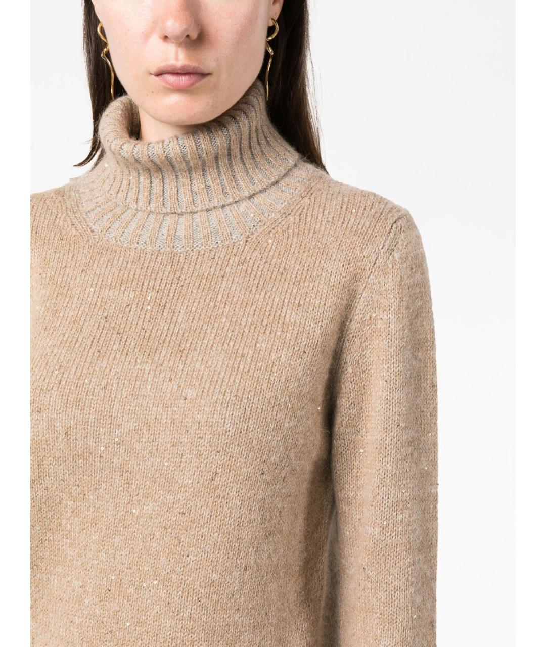 FABIANA FILIPPI Бежевая шерстяная водолазка, фото 4
