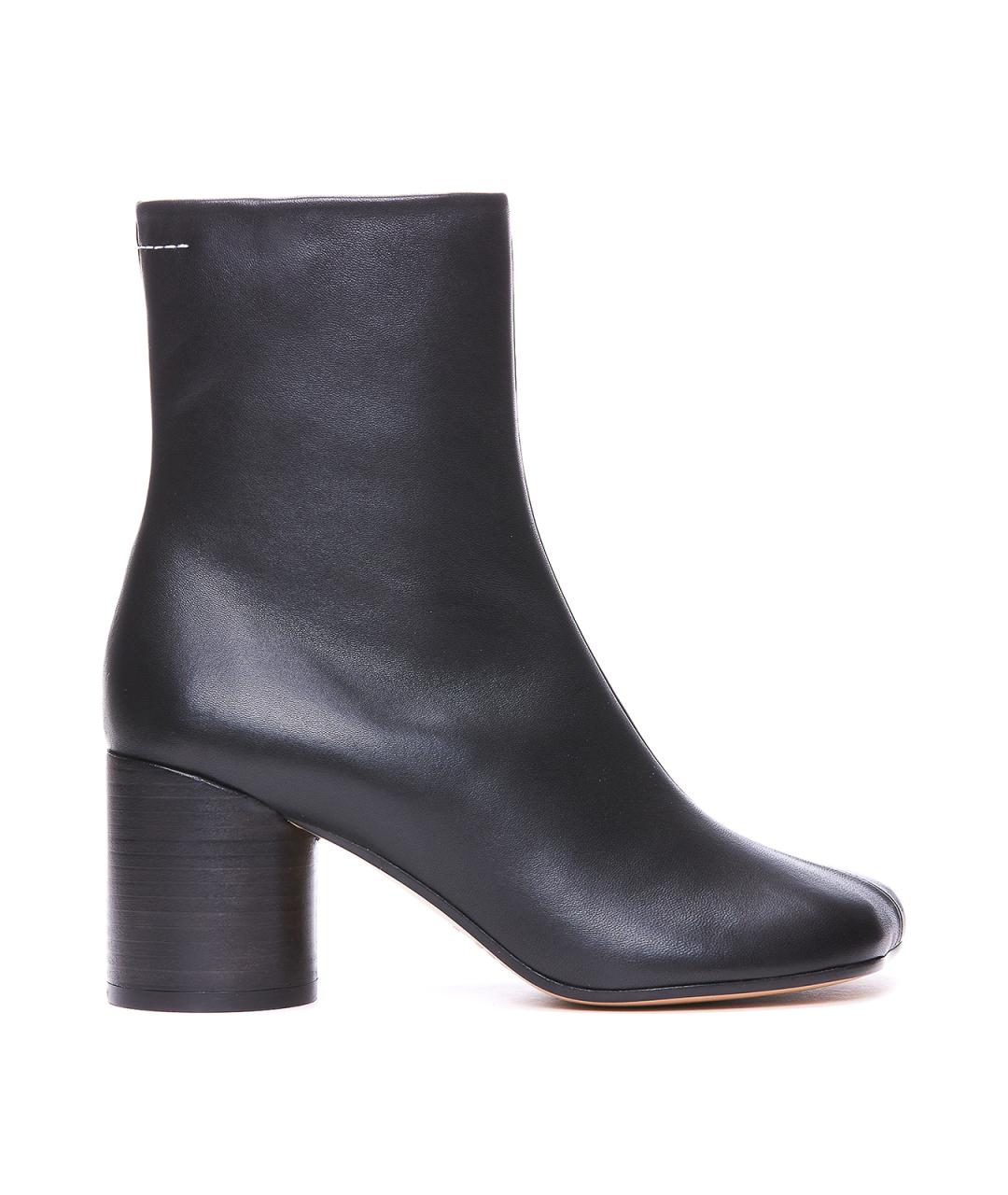 MM6 MAISON MARGIELA Черные кожаные ботинки, фото 1