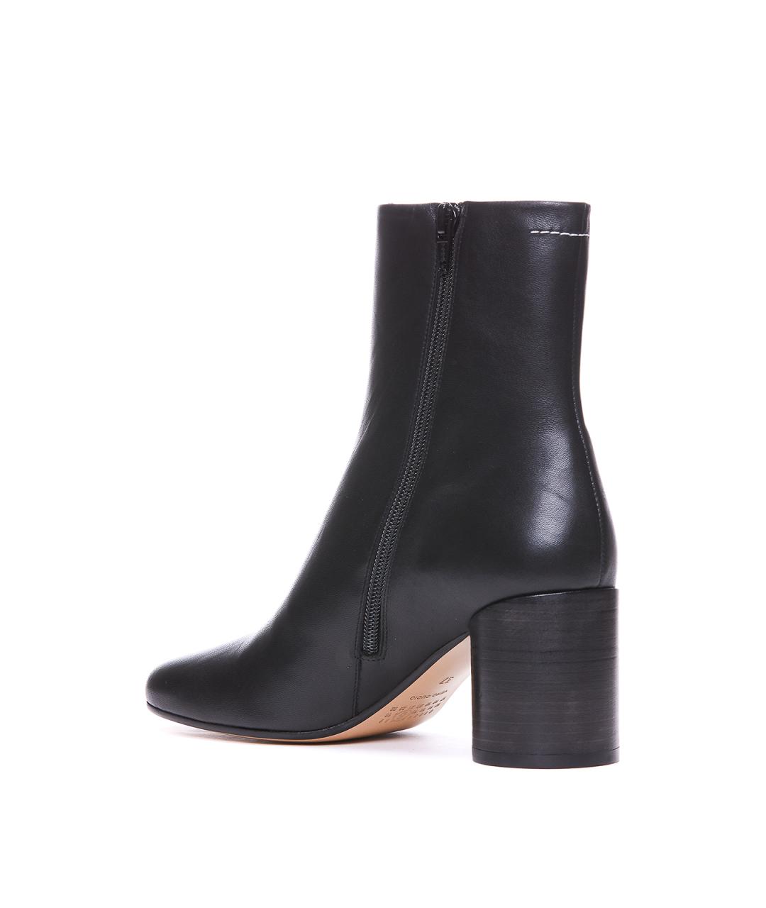 MM6 MAISON MARGIELA Черные кожаные ботинки, фото 3