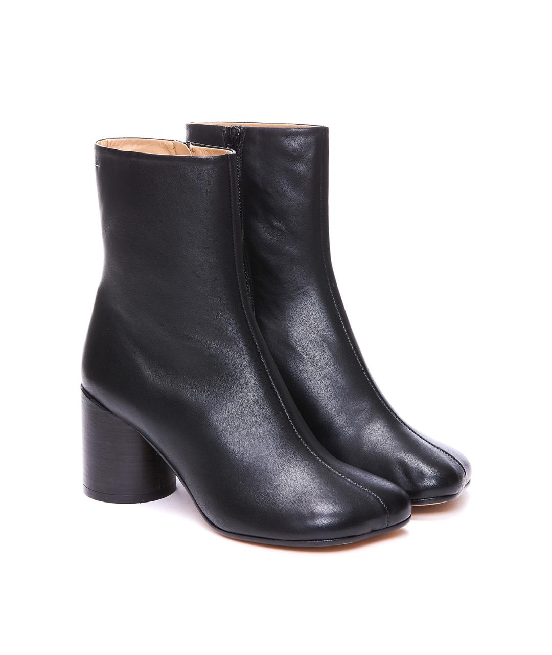 MM6 MAISON MARGIELA Черные кожаные ботинки, фото 4