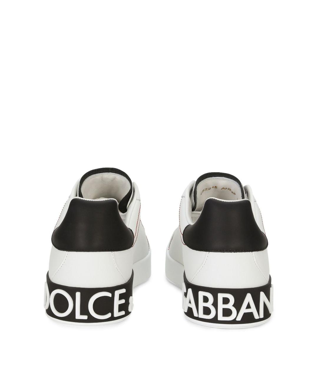 DOLCE&GABBANA Белые кожаные низкие кроссовки / кеды, фото 2