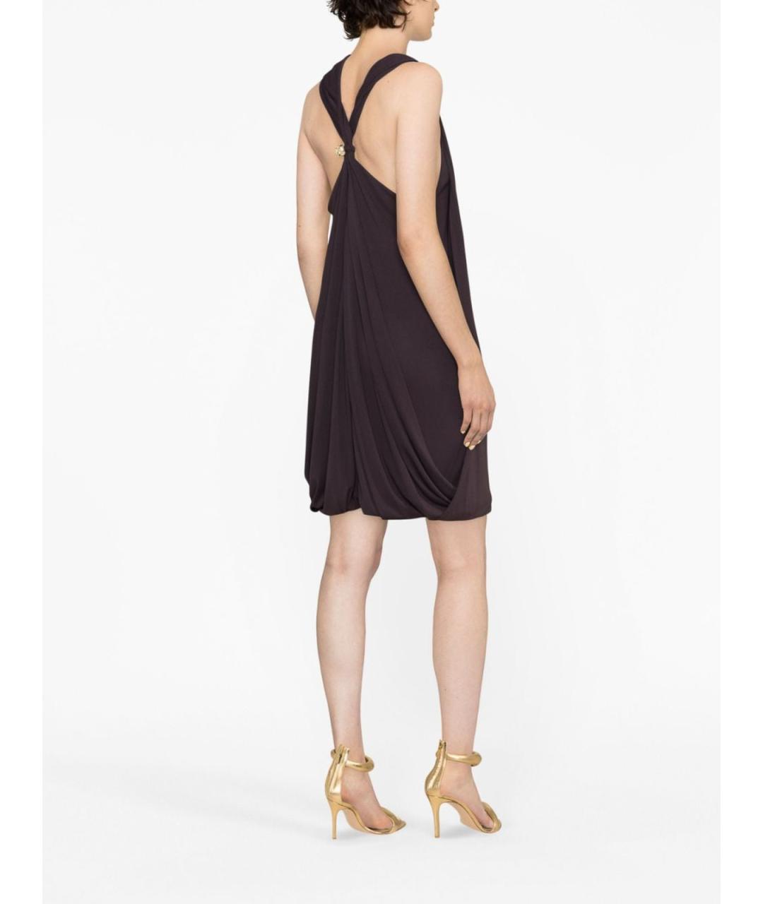 LANVIN Коричневое ацетатное повседневное платье, фото 4