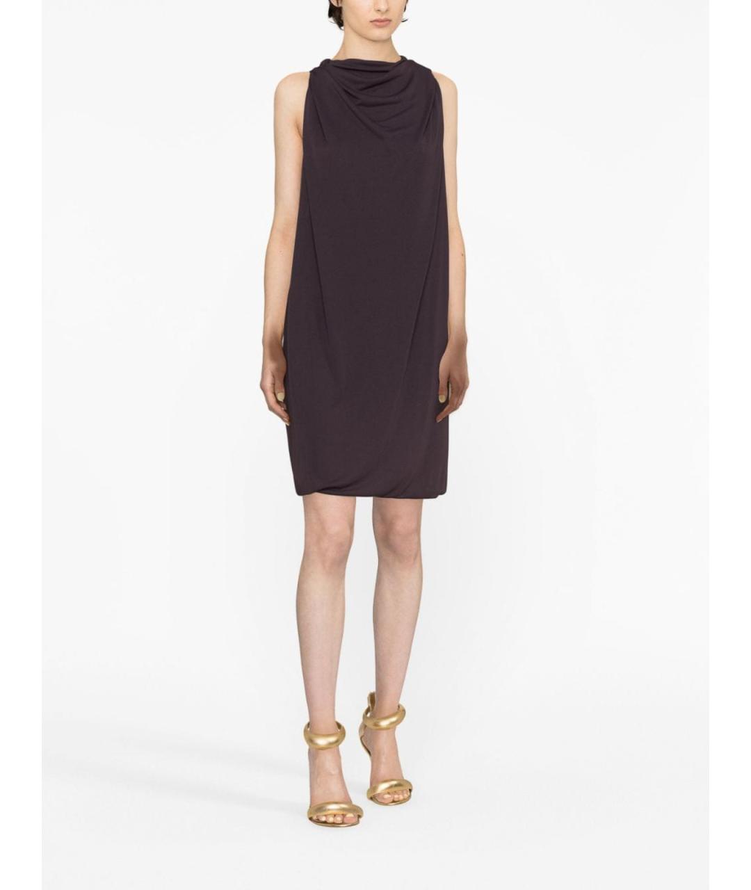 LANVIN Коричневое ацетатное повседневное платье, фото 2