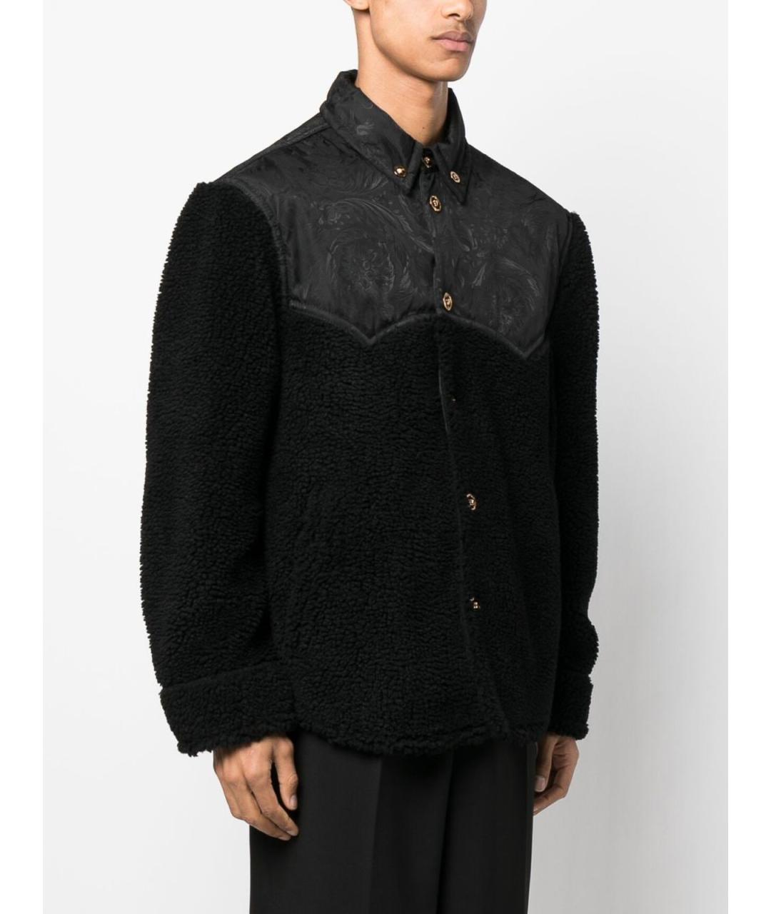 VERSACE Черная полиэстеровая куртка, фото 4