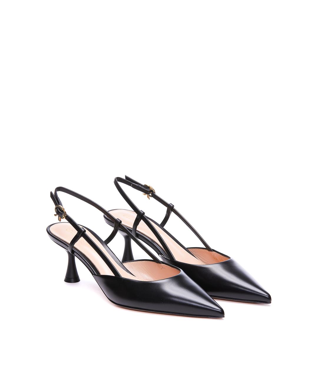 GIANVITO ROSSI Черные кожаные туфли, фото 4