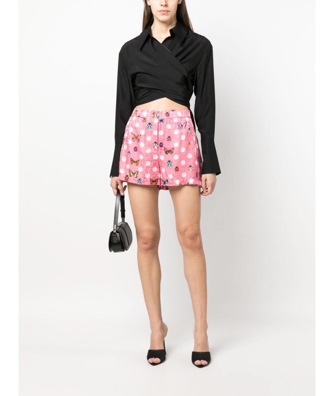 VERSACE Розовые вискозные шорты, фото 3
