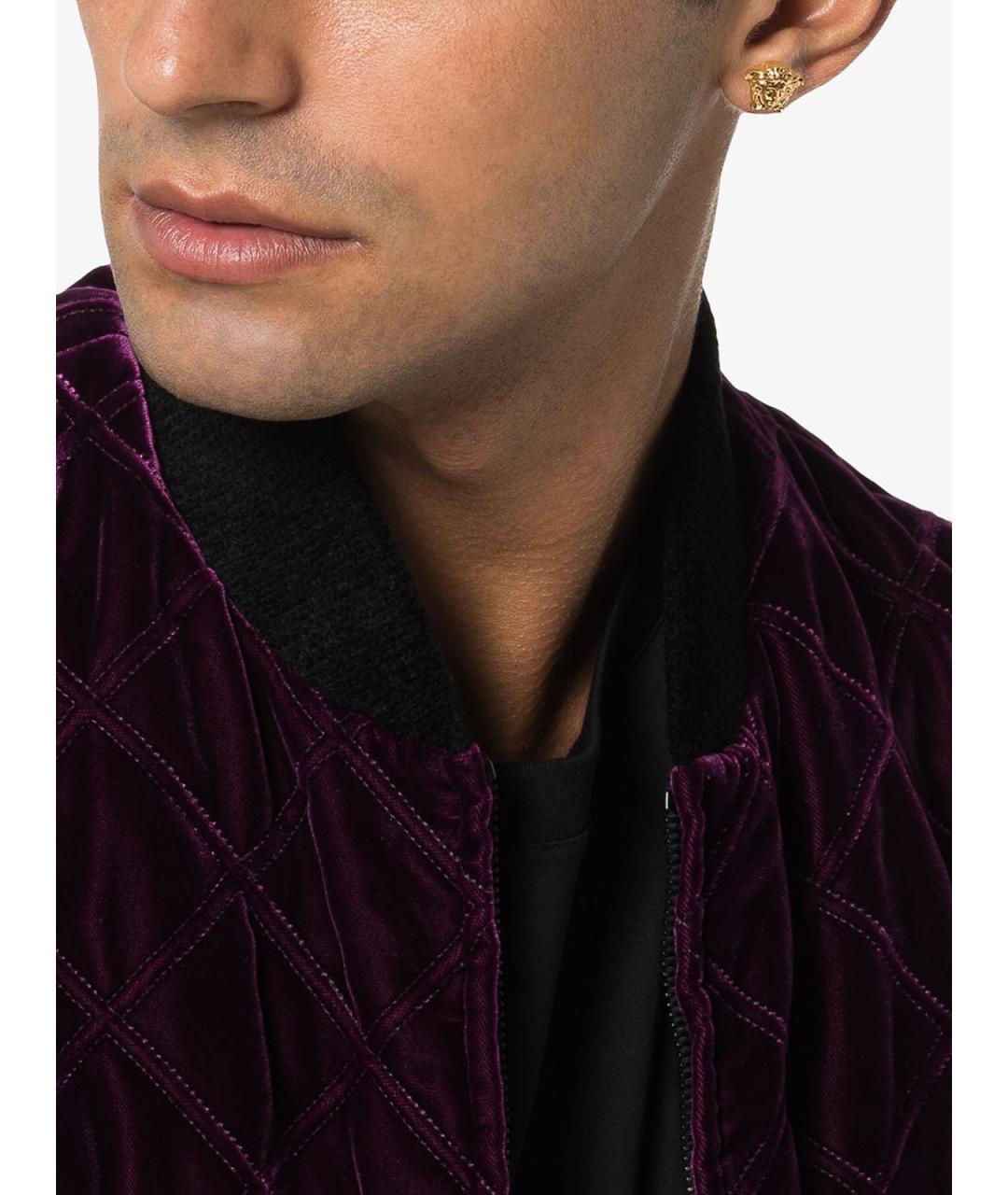 VERSACE Золотые кожаные серьги, фото 2