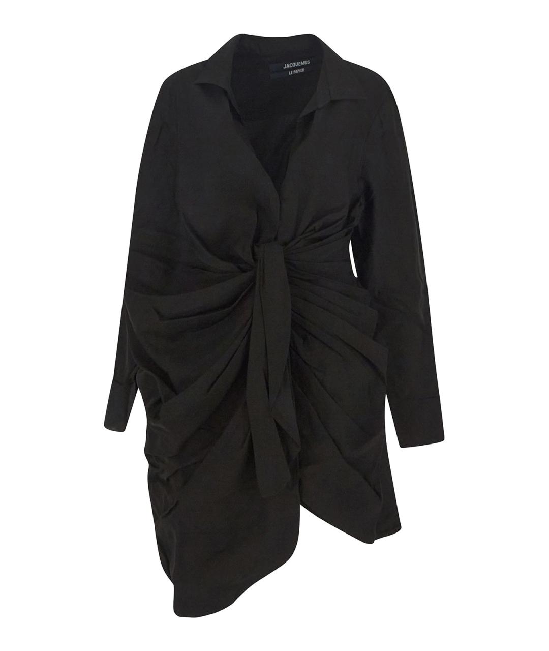 JACQUEMUS Черное вискозное коктейльное платье, фото 1