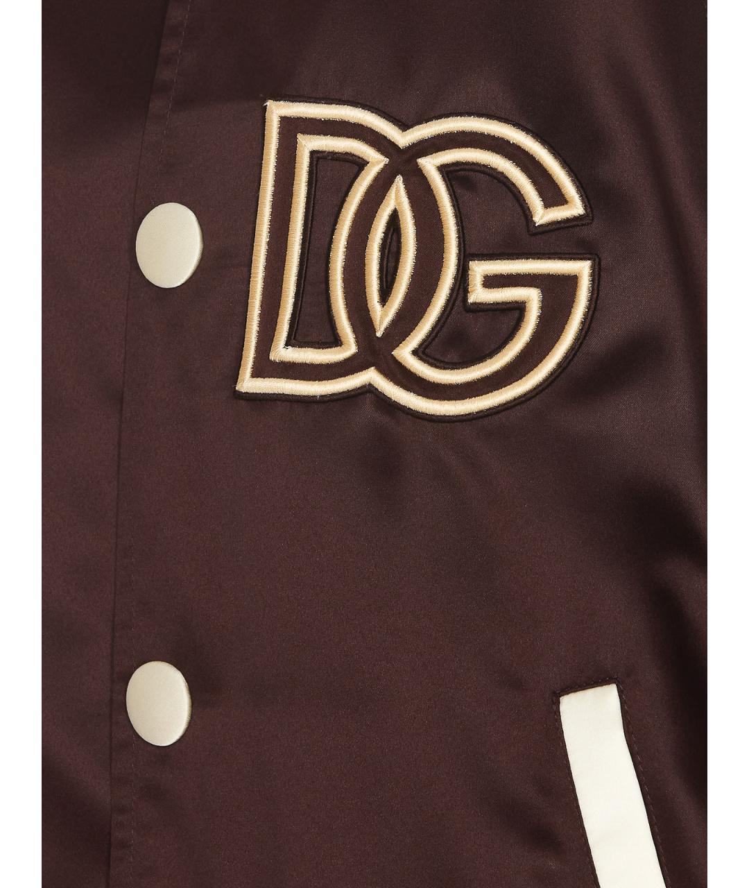 DOLCE&GABBANA Коричневая полиэстеровая куртка, фото 3